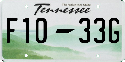 TN license plate F1033G