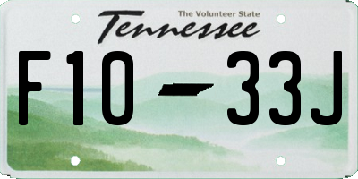 TN license plate F1033J