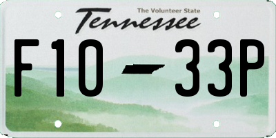 TN license plate F1033P