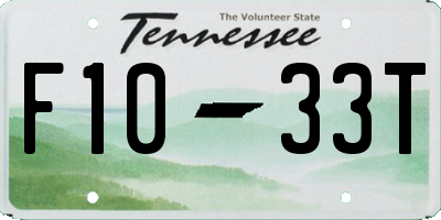 TN license plate F1033T