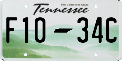 TN license plate F1034C