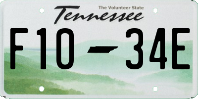 TN license plate F1034E