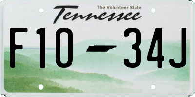 TN license plate F1034J