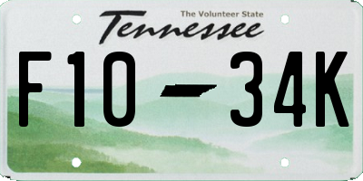 TN license plate F1034K