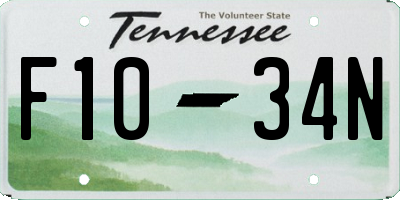 TN license plate F1034N