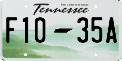 TN license plate F1035A