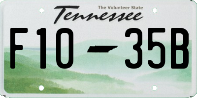TN license plate F1035B