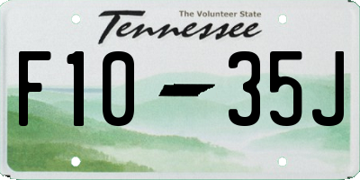 TN license plate F1035J