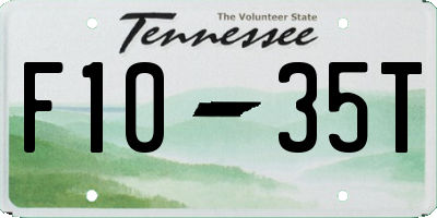 TN license plate F1035T