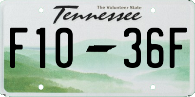 TN license plate F1036F