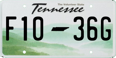 TN license plate F1036G