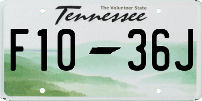 TN license plate F1036J