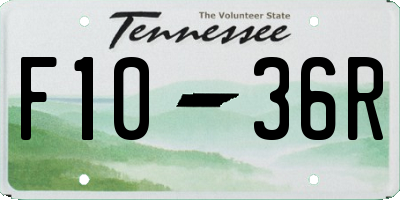 TN license plate F1036R