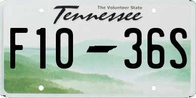 TN license plate F1036S