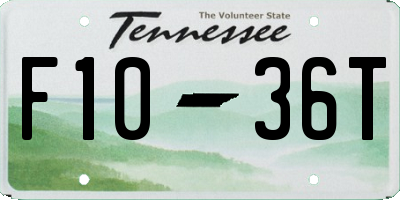 TN license plate F1036T
