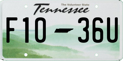 TN license plate F1036U