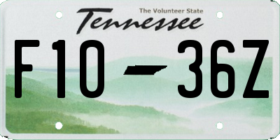 TN license plate F1036Z