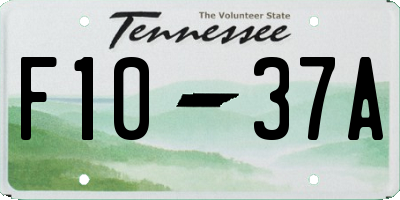 TN license plate F1037A