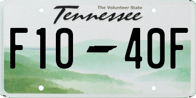 TN license plate F1040F