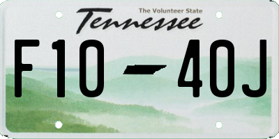 TN license plate F1040J