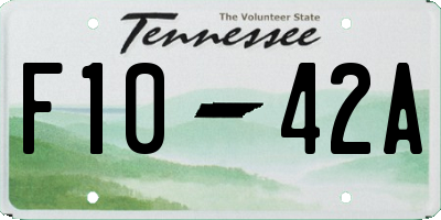 TN license plate F1042A