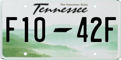 TN license plate F1042F