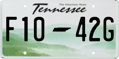 TN license plate F1042G