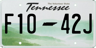 TN license plate F1042J