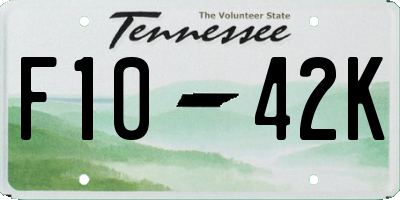 TN license plate F1042K