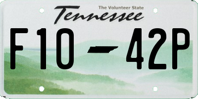 TN license plate F1042P