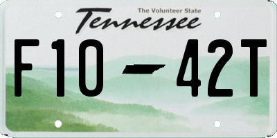 TN license plate F1042T