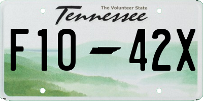 TN license plate F1042X
