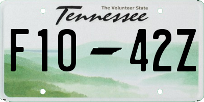 TN license plate F1042Z