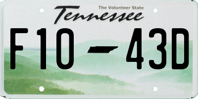 TN license plate F1043D