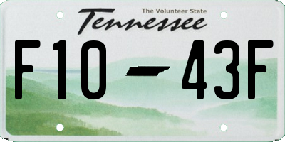 TN license plate F1043F