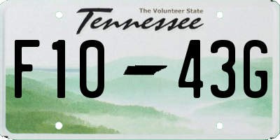 TN license plate F1043G