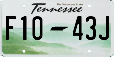 TN license plate F1043J