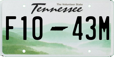 TN license plate F1043M