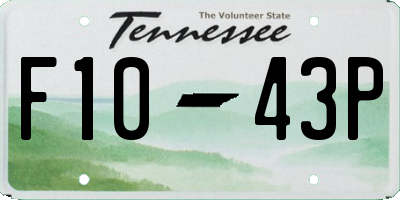 TN license plate F1043P