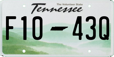 TN license plate F1043Q