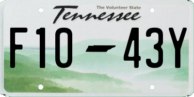 TN license plate F1043Y