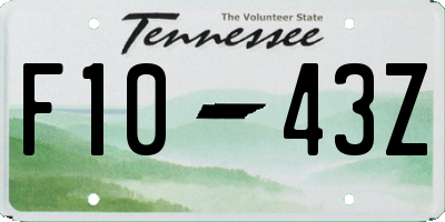 TN license plate F1043Z