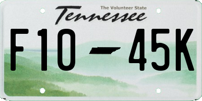 TN license plate F1045K