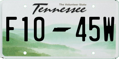 TN license plate F1045W