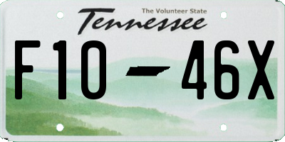 TN license plate F1046X