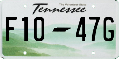 TN license plate F1047G