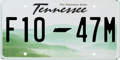 TN license plate F1047M