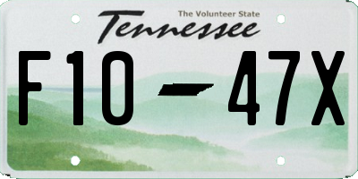 TN license plate F1047X