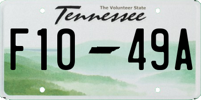 TN license plate F1049A