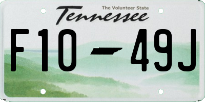 TN license plate F1049J